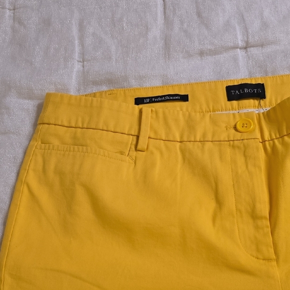 Talbots Yellow Capris Casual Cotton Blend - Picture 7 of 10